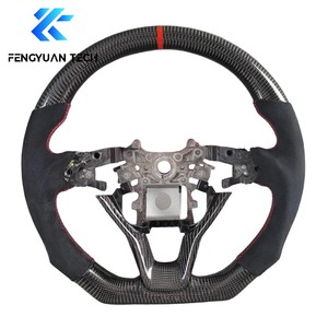 Volante Deportivo de Fibra de Carbono Forjado con LED Estilo Blanco para <span class=keywords><strong>Honda</strong></span> Accord Sport EX EX-L LX <span class=keywords><strong>Touring</strong></span> CV1 CV2, Interior 2018-2022 - Product Image 3
