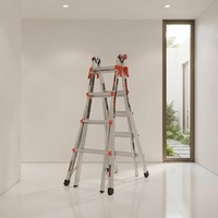 Échelle télescopique multifonctionnelle géante pour usage domestique et entrepôt, 6 marches modernes, pliable en A, en alliage d'aluminium épaissi, double verrouillage