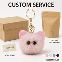 Porte-clés Monstre Mignon en Fausse Fourrure Moelleuse, Pendentif Pompon Doux en Peluche, Breloque de Sac, Accessoire de Clé, Cadeau pour Femme 13cm RR09