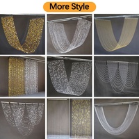Rideaux de plafond ondulés personnalisés avec des paillettes, rideau à perles acryliques à 13 couches pour la décoration de fond de scène