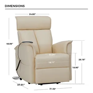 CJSmart Home Lift Recliner For Elderly Single Motor Electric Power Recliner Chair With Adjustable Headrest Infinite Position