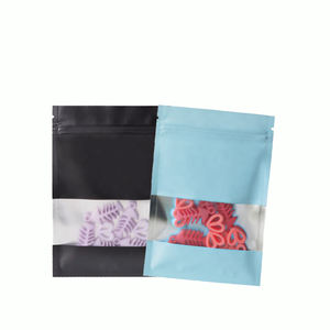 Dalam Stok dan Kustom Multi Warna 3 Sisi Segel Datar Aluminium Foil Kemasan Makanan Ziplock Ritsleting Ritsleting Tas Kantong dengan Jendela - Product Image 2