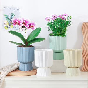 Maceta Alta de Resina Mate Estilo Nórdico, Imitación Cerámica, Simple y Creativa, para Sala de Estar, Hogar, Orquídeas y Plantas Verdes - Product Image 2