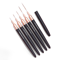 Pinceau professionnel pour nail art à manche noir avec poils en nylon de qualité supérieure, stylo de peinture pour liner, outils de manucure pour salon