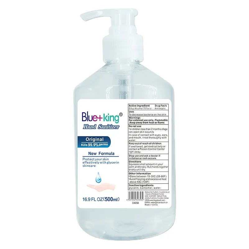 Aangepaste Vloeibare Alcohol Handdesinfecterend Gel Voor Sterilisatie Scentless 500Ml