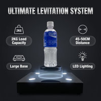 360 Berputar 4LED Cahaya Persegi Levitasi Magnetik Mengambang 1Kg 2Kg Botol Bir Sepatu Tampilan Berdiri dengan Celah Levitasi 50Mm