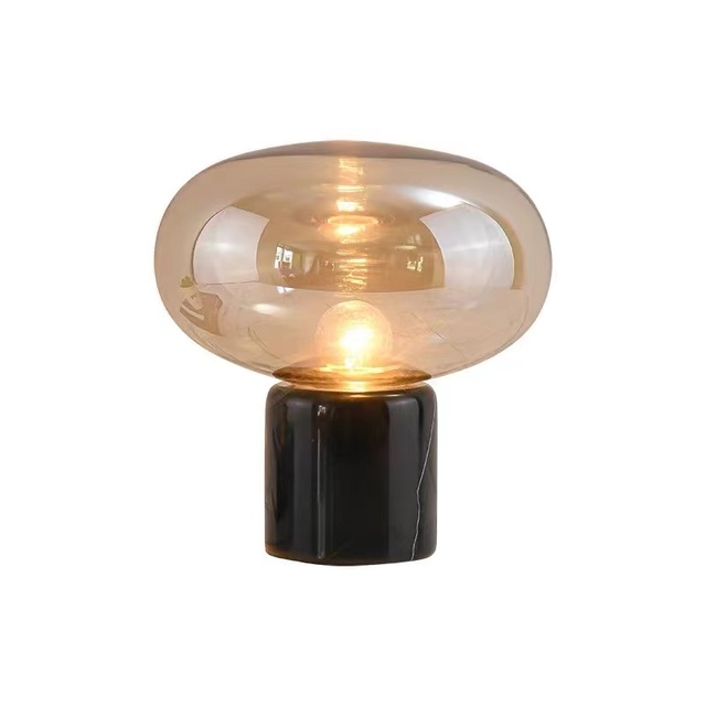Factory Sale Nordic Bedroom Mable Bedside Lamp Decorative Glass Ball Table Lamp Personality Living Room Decor LED Table Lamp