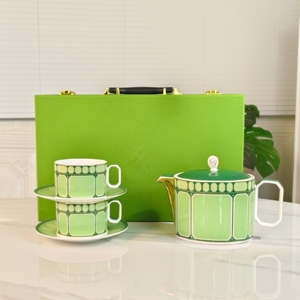 Exquisite Luxury Eco-Friendly Green Bone China <b>Tea</b> <b>Set</b> with European Coffee <b>Pot</b> Stocked - Product Image 1