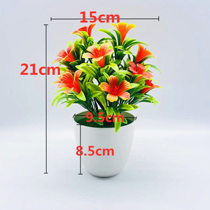 Planta Artificial de Lirio Qi Xing de 21 cm, Flores de Plástico, Planta Decorativa en Maceta para Interiores - Product Image 3