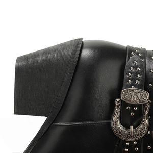 <span class=keywords><strong>Botas</strong></span> Vaqueras Occidentales para <span class=keywords><strong>Mujer</strong></span> con Bordado Calado, Hebilla y Tachuelas, <span class=keywords><strong>Botas</strong></span> de Vaquera con Punta Puntiaguda y Tacón Grueso para Estilo Country - Product Image 6