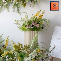 Ensemble de Décoration Florale en Soie Artificielle Végétale, Guirlandes de Fleurs de Style Européen pour Arrangement de Fond de Scène Rustique de Mariage