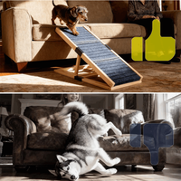 Rampe portable pour animaux de compagnie, rétractable, antidérapante, en bois, escalier pour chien, pour utilisation en extérieur et en intérieur