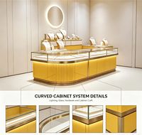Vitrine de présentation de bijoux de luxe GZowin avec éclairage LED, design écologique, couleurs personnalisables, montage mural