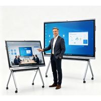 75-дюймовый интерактивный сенсорный экран 4K UHD с 20 точками касания, двумя стилусами, AI-доской, USB Type-C, 8-микрофонной системой и Wi-Fi для образования