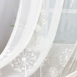 2022 자카드 화이트 거실 칠면조 쉬폰 깎아 지른 얇은 명주 그물 수 놓은 준비 보일 커튼 폴리 에스테르 직물 - Product Image 4