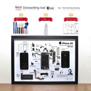 Điện thoại di động tháo dỡ máy khung ảnh gỗ rắn tự làm bằng gỗ điện thoại di động gắn khung hình stereo hộp bóng rỗng - Product Image 1