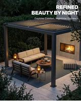 Pergola à lames orientables 10x10 pieds en aluminium, pergola extérieure imperméable avec toit rigide, abri d'ombrage pour patio, cour arrière, terrasse