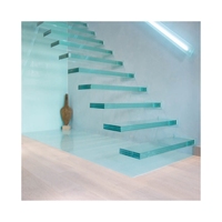 Escalier en verre PRIMA Fashion avec design cantilever dissimulé pour l'intérieur de la maison