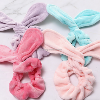 Bandeau en flanelle réutilisable antidérapant pour femmes, motif lapin mignon, pour le lavage du visage, le maquillage, la douche, le SPA et le yoga