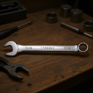 Llave Combinada Fervi de 11/16 Pulgadas Cromada con Acabado Pulido Espejo - Product Image 3