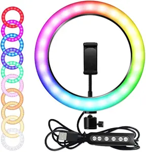 Jmary MJ26RGB Lampu Cincin RGB, Lampu Video Led 26Cm Lampu Cincin 10 Inci