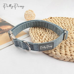 New Links Nuevo <span class=keywords><strong>collar</strong></span> de perro de algodón de bambú con hebilla de metal y logotipo personalizable para su mascota - Product Image 3