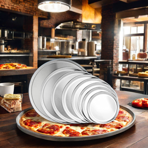 Round Aluminium Bevel Edge Pizza Baking <strong>Sheet</strong> Crisper <strong>Pan</strong> Eco-Friendly Tray 6"-12" No Coating <strong>Metal</strong> 0.7mm Thick - Product Image 3