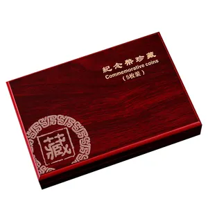 Chinese Supplier Low Price Wholesale Vintage Style 5 coin wooden fancy box 27mm wooden coin display box