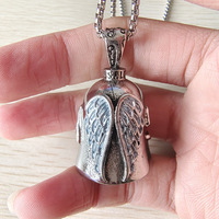 Porte-clés en alliage avec cloche ange gardien pour moto, étanche, logo personnalisé, accessoires de mode, cadeaux pour hommes