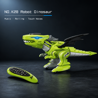 Jouet dinosaure robot en plastique électrique avec télécommande, marche programmable, effets lumineux et sonores
