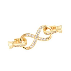 South Wind Knows My Heart Fermoir en forme de huit en cuivre plaqué or et argent, composants de bijoux DIY pour connecteur de collier et bracelet - Product Image 5