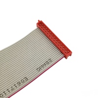 Cable Plano Gris OEM ODM 2651 AWG26 de 1.27mm con Conector IDC Rojo, Arnés de Cables de Longitud Personalizada