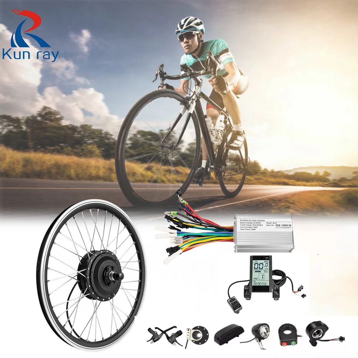 electric bicycle kit 250w 24V Motor Kit, DIY E-Bike Conversion with Controller & Throttle, Fits 16