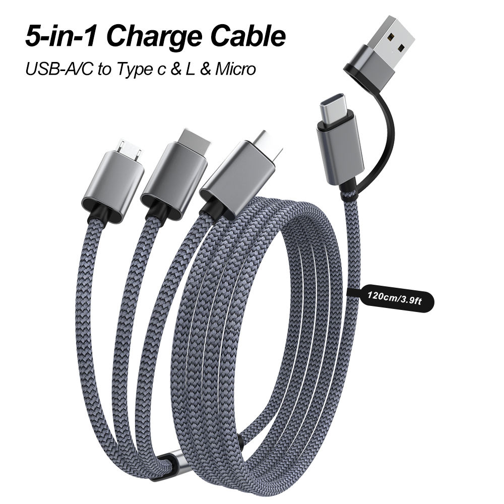 Gris [QC18W]5-en-1 [Micro + L + Typec]