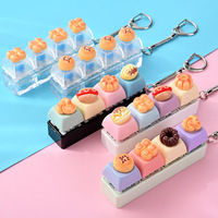 Porte-clés clavier 4 touches mini-aliments mignons en gros, jouet anti-stress, cadeaux fantaisie personnalisés pour enfants, cadeau promotionnel