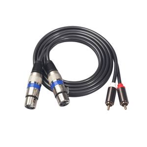 Câble microphone <span class=keywords><strong>double</strong></span> <span class=keywords><strong>RCA</strong></span> mâle vers <span class=keywords><strong>double</strong></span> XLR mâle ou femelle pour mélangeur Fil de cuivre pur 3 mètres - Product Image 2