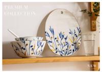 Service de table en porcelaine fine bleu et blanc de luxe minimaliste, motif floral, compatible lave-vaisselle, portable, pour hôtels