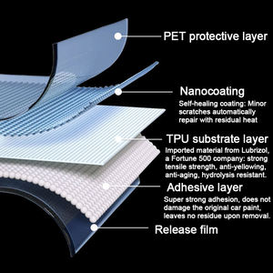 Film de protection de peinture PPF, matériau TPU hautement transparent, anti-rayures, protection UV, auto-réparateur, enveloppe de voiture, vente en gros d'usine, carrosserie - Product Image 2