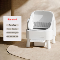 Bac à litière pour chat automatique intelligent et écologique, design ouvert, contrôle par application, double capteur de sécurité, autonettoyant, facile à nettoyer