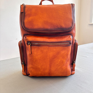 High Quality Genuine Leather Duffel Backpack Fashion <strong>Weekender</strong> Travel <strong>Bag</strong> with Zipper Closure and Letter Pattern