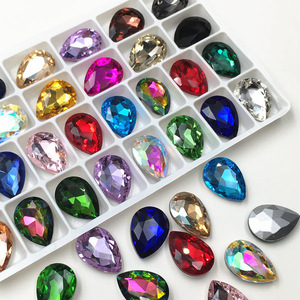 Commercio all'ingrosso DIY vetro trasparente strass 18*25 punto bianco <span class=keywords><strong>scarpe</strong></span> con retro, abbigliamento, valigie, fiore a punta colla inferiore - Product Image 4