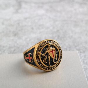 Anillo de Caballero Templario de Acero Inoxidable para Hombre, Diseño de Cruz, Estilo Hip Hop, Uso Diario - Product Image 3