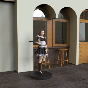 รูปปั้นพนักงานเสิร์ฟหญิงขนาดเท่าคนจริง ทำจากเรซิ่น รูปปั้นพนักงานเสิร์ฟแบบกำหนดเอง บัตเลอร์เสิร์ฟอาหาร สำหรับร้านอาหารและตกแต่งบ้าน - Product Image 4