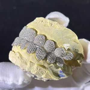 Lifeng Jewelry <strong>Custom</strong> Hiphop Rapper Diamond <strong>Grillz</strong> Iced Out Perm Cut 925 Sterling Silver Moissanite <strong>Grillz</strong> for Men - Product Image 2