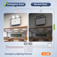 Lampe d'urgence murale à double tête avec batterie NiCd de 120 minutes d'autonomie, homologuée incendie pour l'intérieur industriel