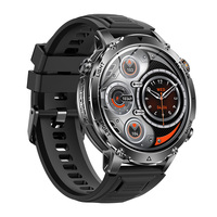 Montre connectée robuste AK106 avec batterie ultra longue durée 1400 mAh, appels Bluetooth, étanchéité IPX8, lampe torche sportive, bracelet en silicone noir et boussole – Direct Usine
