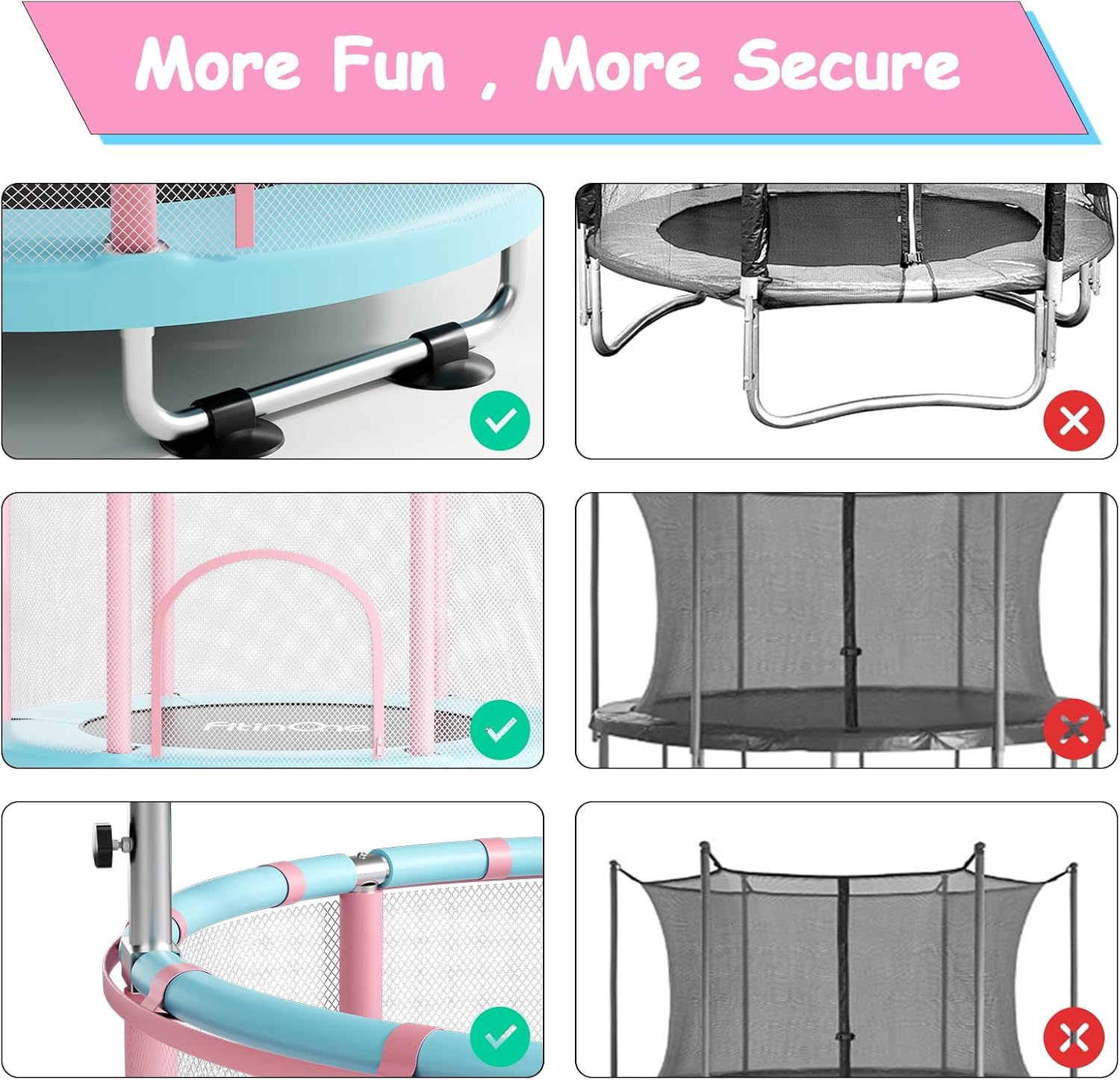 Mijump 55-Inch Mini Trampoline - Safe Indoor/outdoor Fun