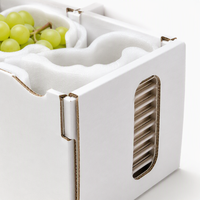 Boîte d'emballage pour raisins blancs avec compartiments en forme de grappe, aérations, logo personnalisé, boîte à fruits pour la vente en gros aux vignobles