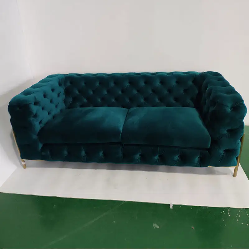 Luxus Moderne Polster Sofa Blau Samt Sofa Heißer Verkauf Für Wohnzimmer