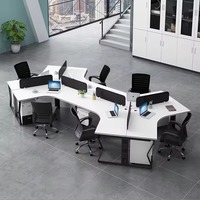 Mobilier de bureau moderne ouvert modulaire 3 personnes cabine à 120 degrés poste de travail du personnel